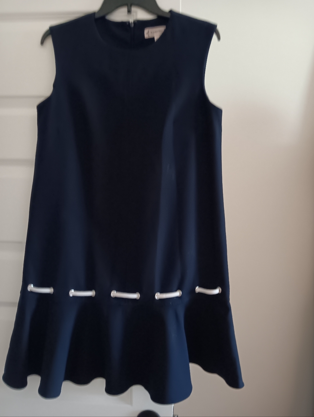 Nanette Lepore Navy Sleeveless Women's Dress with White Trim - Picture 2 of 3